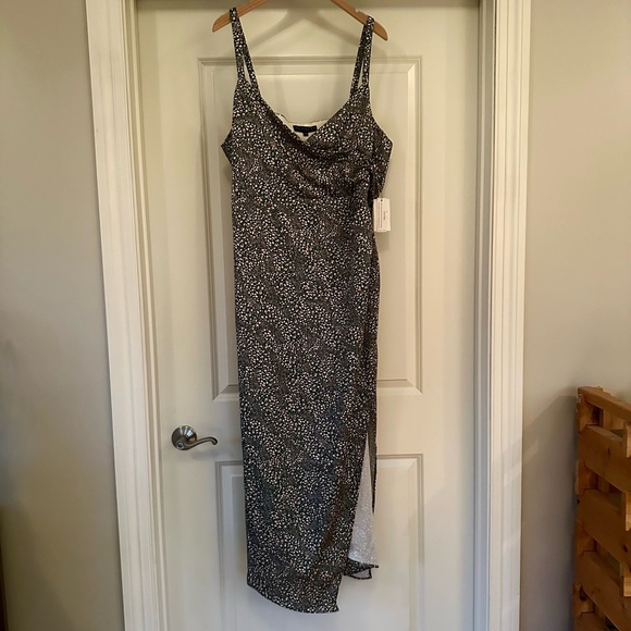 Eloquii | Olive Green + Pink Maxi Dress - NWT - Picture 1 of 6